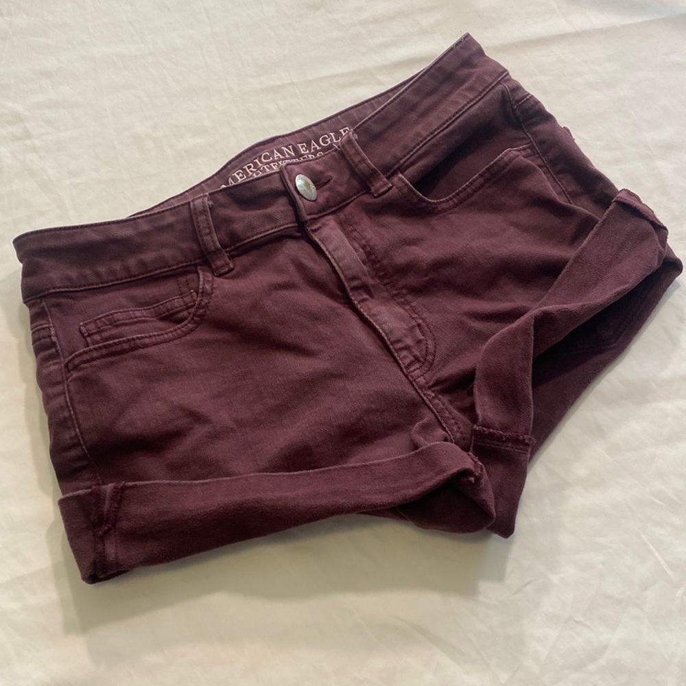 American Eagle Outfitters Dark Red Jean Shorts